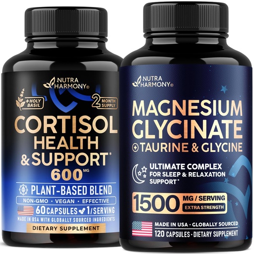 [BRSRGZYLOICQMFDO] NUTRAHARMONY Cortisol Support & Magnesium Glycinate with Glycine Capsules