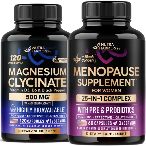 [BRSRGYLQAQFWE2DO] NUTRAHARMONY Menopause & Magnesium Glycinate Capsules