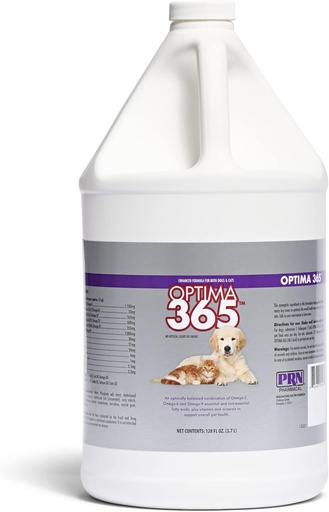 [BRSW2BI3CUNGCFD4] PRN Pharmacal Optima 365 - Essential Fatty Acids Nutritional Supplement for Cats & Dogs - with Omega-3, Omega-6, Omega-9, & Other Vitamins & Minerals to Support Overall Pet Health - 1 Gallon