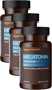 [BRSROAQQB4OQYFAU]   Elements Melatonin 3mg, Helps with Occasional sleeplessness, Vegan, Unflavored, 260 Tablets, 8 Month Supply (Packaging May Vary) (Pack of 3)