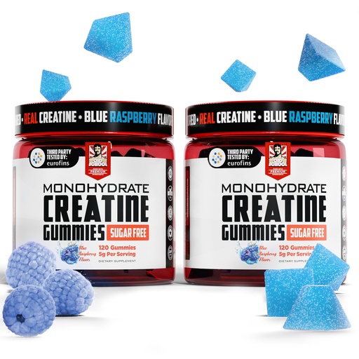 [BRSREEDRBUHAIEQ4] Old School Labs 2-Pack Creatine Monohydrate Gummies - 5g per Serving Best Creatine for Men and Women, Gain Muscle, Max Absorption, Increase Strength, Boost Memory, Muscle Growth - 120 Vegan Gummies