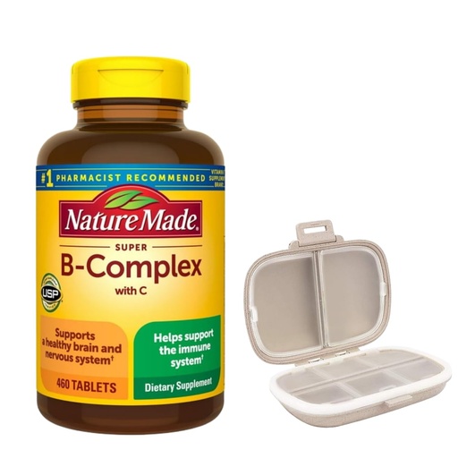 [BRSRGHDYA4OQMD3B] Nature Made Super B Complex, 460 Tablets Bundle with a Pill Oragnizer (2 Items)