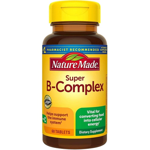 [BRSWIZYNOMGQAD3I] Nature Made Super B-Complex with Vitamin C and Folic Acid, 60 Tablets