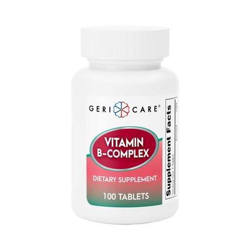 [BRSREZQTOB7RGCD2] GeriCare Vitamin B-Complex Supplement with Calcium – Daily Supplement for Energy, Immune Support, Bone Health & Nervous System, 100 Count (Pack of 1)