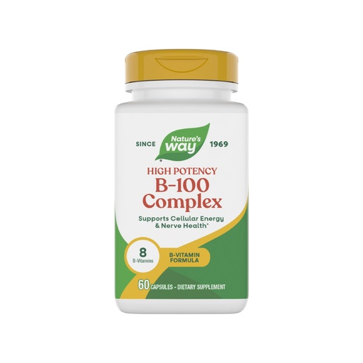 [BRSWIYQZBQNBO3TU] Nature's Way B-100 Complex, Supports Cellular Energy and Nerve Health*, 8 B-Vitamins, 60 Capsules (Packaging May Vary)