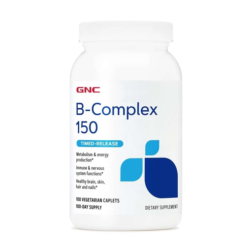 [BRSWYFAKBUIWEG3K] GNC B-Complex 150, Metabolism & Energy Production, Timed-Release, 100 Count