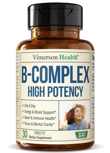[BRSROBARDENQKDQ3] Vitamin B Complex with Vitamin B12, Niacin, Vitamin B2, Vitamin B6, Folic Acid 400mcg. B Complex Vitamins for Women & Men. Aids Mood, Energy, Nervous System & Immune Support. High Potency. One a Day