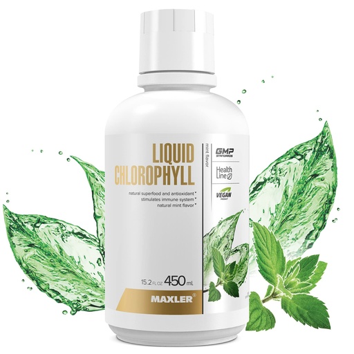 [BRSWYYYHOYCAM232] Maxler Liquid Chlorophyll Mint Flavor - Internal Deodorant for Body Odor & Bad Breath Supplement - Vegan Liquid Chlorophyll - 132 mg of Chlorophyllin per 1 Serving (15 Servings) - 15.2 fl oz