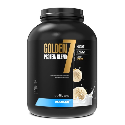 [BRSROGAECMCWYA3J] Maxler Golden 7 Protein Blend - Protein Powder for Muscle Gain & Recovery - Vanilla Protein Powder 5 lb