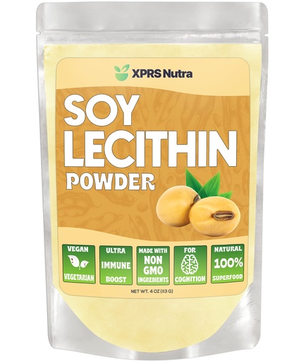 [BRSW2ZT7AB7WADLP] XPRS Nutra Soy Lecithin Powder Food Grade Fat Emulsifier - Suitable for Cooking, Baking and More - Vegan Friendly Soy Lecithin Powder Cooking Aid (4 Ounce)