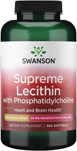 [BRSWGEANB4CQO23B] Swanson Supreme Lecithin with Phosphatidylcholine 300 Sgels