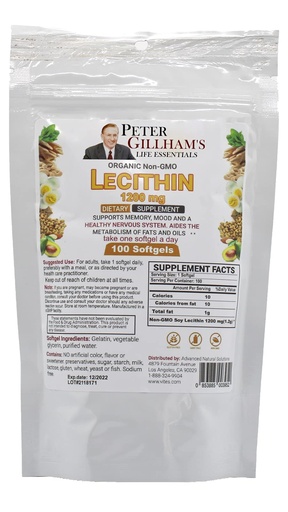 [BRSWGCY7CMGRYYLJ] Lecithin 1200mg,100 Softgels, Optimize Liver Function, Promotes Brain & Cardiovascular Health, Aids Cellular Activities, Digestion, Break Down Fat, Non-GMO. Made in USA Peter Gillhams