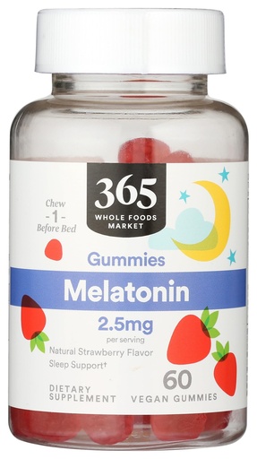 [BRSROEAYCJ4AO3LD] 365 by Whole Foods Market, Melatonin Gummy 2.5mg, 60 Count