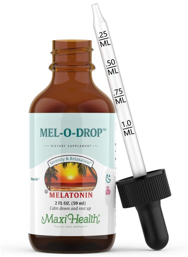 [BRSWIZQGCN5AY2QV] Maxi-Health Liquid Melatonin Drops for Kids - 2 Fl Oz 177 Servings With Dropper - Natural Sleep Aid Supplement for Children And Teens - Helps Fall Asleep Faster And Stay Sleeping Longer