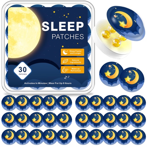 [BRSREZA2CB5A2HQY] 2026 Newly Upgraded Sleep Patches for Kids & Adults - Squeeze to Activate, Melatonin & 5 Natural Ingredients (30 PCS/Box, 120 Nights Supply)