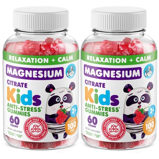 [BRSW2ZQ7DN7QEETK] DR. MORITZ Sugar-Free Calm Magnesium Gummies for Kids and Adults - Non-GMO Magnesium Citrate Gummies - Raspberry Flavor - 2-Pack (60 Count)