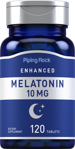 [BRSWGCA2OB5B43IY] Piping Rock Melatonin 10mg | 120 Tablets | with L-Theanine | Adult Sleep Supplement | Extra Strength Formula | Vegetarian, Non-GMO, Gluten Free