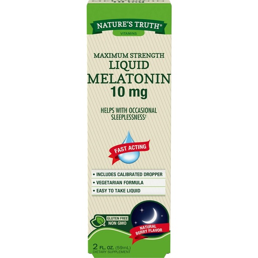 [BRSWGAQOCICWOCL7] Nature's Truth Maximum Strength Liquid Melatonin 10 mg, 2 fl oz