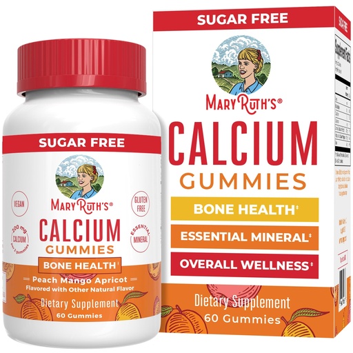 [BRSRMBQDCFYGGCDD] MaryRuth Organics Calcium Supplement | Sugar Free | Calcium Gummies for Women and Men Ages 14+ | Strong Bones and Teeth | Essential Mineral | Vegan | Gluten Free | 60 Count
