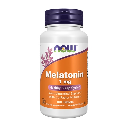 [BRSWIYT7OBYQIH3E] NOW Foods Supplements, Melatonin 1 mg, with Co-Factor Nutrients, Healthy Sleep Cycle*, 100 Tablets