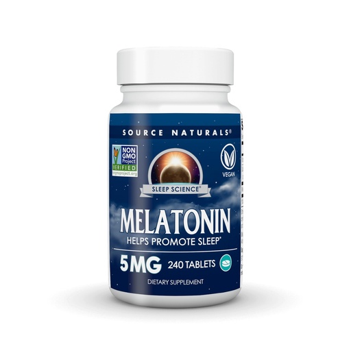 [BRSWIYQOAUAQIEYV] Source Naturals Melatonin, Helps Promote Sleep* - 5 mg - 240 Tablets