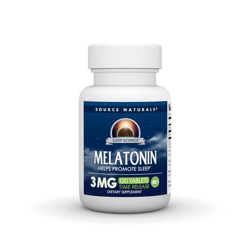 [BRSWIY35AQPBKGD2] Source Naturals Time Released Melatonin* - 3 mg, 120 Tablets