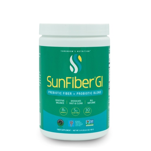 [BRSRMFIYAUOROYDO] Tomorrow's Nutrition Sunfiber GI, Prebiotic Fiber & Probiotics, 5g Prebiotic Fiber & 8 Billion Probiotics Per Serving, Low FODMAP, 30-Day Supply, 30 Day
