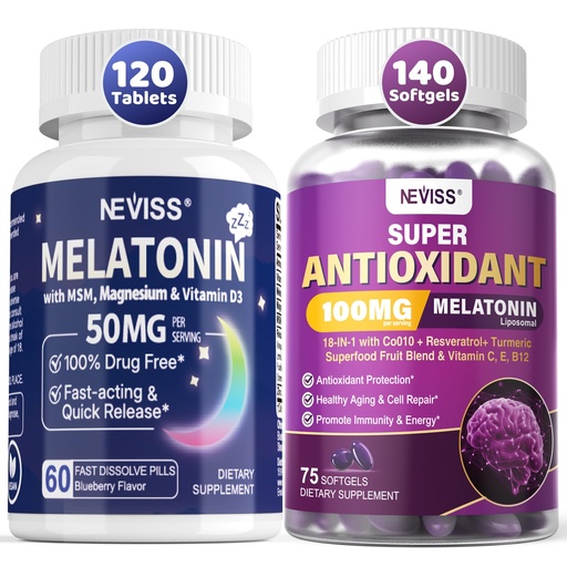 [BRSRG2Q7B55GOAD5] NEVISS Melatonin 50 mg Fast Dissolve Tablets + Ultra High Dose Melatonin 100mg