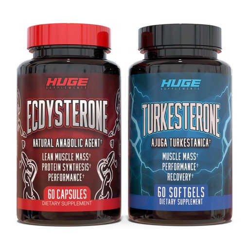 [BRSROC33CIIRSADA] Huge Supplements Turkesterone & Ecdysterone Stack, Build Muscle & Strength, Enhanced Absorption Technology (60 Servings)