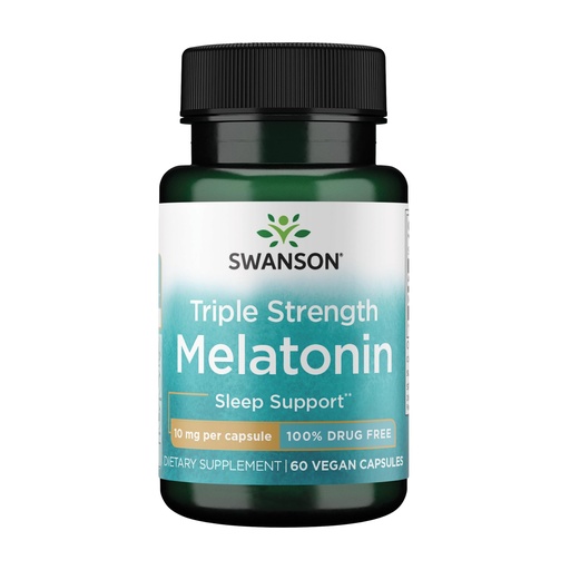 [BRSWIY36BQFBCGY3] Swanson Triple Strength Melatonin - Natural Sleep Support for Disrupted Sleep Cycles - (60 Capsules, 10mg Each)