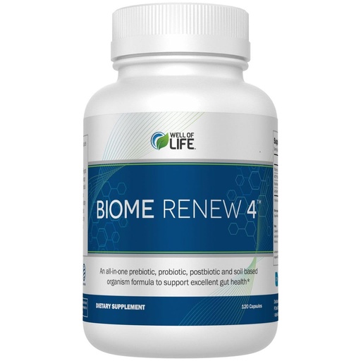 [BRSROGA2OB6Q4CLK] Well of Life Biome Renew 4 - All-in-one Digestive & Gut Health Formula - w/Digestive Enzymes Prebiotics & Probiotics for Healthy Gut Biome for Men and Women - Supports Gut Lining, Gas & Bloating