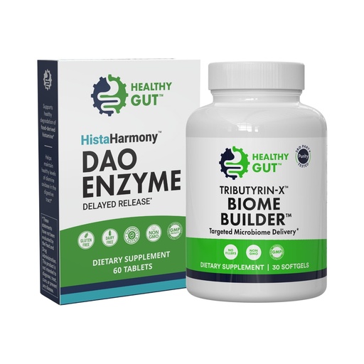 [BRSREAT2BAMAOYI6] Healthy Gut HistaHarmony, 60 Tablets, and Tributyrin-X Biome Builder, 30 Softgels