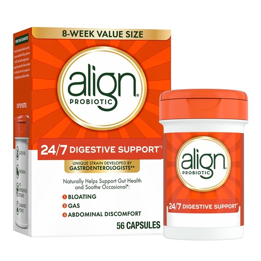 [BRSWIBY7AIARAG36] Align Probiotic, 24/7 Digestive Support*§, Probiotics for Women and Men, Probiotics for Digestive Health, Men and Womens Probiotic Capsules Help Relieve Occasional Bloating & Gas*, 56 Capsules