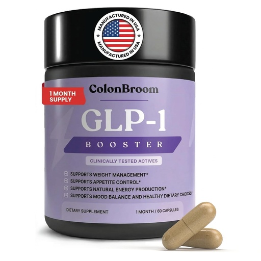 [BRSRACAQO55GOA32] ColonBroom GLP-1 Weight Management Supplement for Women & Men - GLP1 Supports Appetite Control, Energy & Mood Balance - Vegan, Gluten-Free Diet Capsules | 60 Count