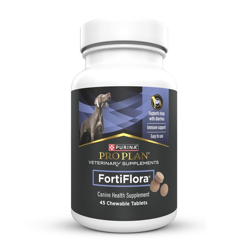 [BRSWYYIRB4IAMADF] Purina Pro Plan Veterinary Supplements FortiFlora Daily Probiotics for Dogs Chewable Tablets for Digestive Gut Health and Diarrhea - 45 ct. Canister