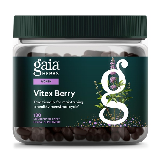 [BRSRMAA5AEFR63DG] Gaia Herbs Vitex Berry - Vitex Traditionally Used to Support Hormone Balance for Women & a Healthy Menstrual Cycle* - 180 Vegan Liquid Phyto-Caps (90 Servings)