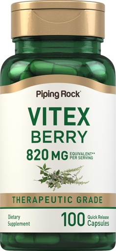 [BRSWIFDQAYPRWCLA] Piping Rock Vitex Chasteberry | 100 Capsules | Supplement for Women | Fruit Extract | Non-GMO, Gluten Free