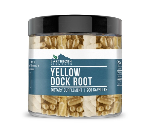 [BRSW2FI6AVYB6HY4] Earthborn Elements Yellow Dock Root 200 Capsules, Pure & Undiluted, No Additives