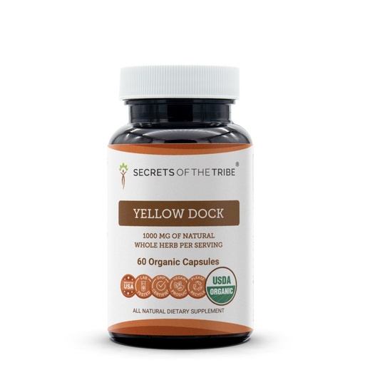 [BRSREGQFCAFA4E3V] Secrets of the Tribe Yellow Dock USDA Organic Capsules | Certified Organic Vegetarian Capsules, Herbal Dietary Supplement | Rumex Crispus Dried Root (60 Count)