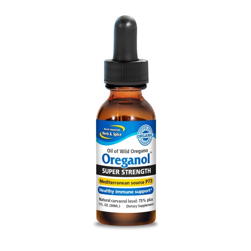[BRSWIYIYAF7BC3DC] NORTH AMERICAN HERB & SPICE Super Strength Oreganol - 1 fl. oz. - Unprocessed, Wild, Organic Oregano Oil - Mediterranean Source P73 - Non-GMO - 432 Servings
