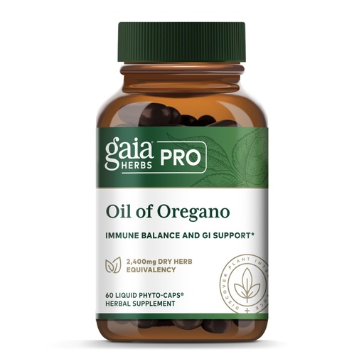 [BRSRAHQPDJ7RADTB] GAIA HERBS PRO Oil of Oregano - Immune Support Supplement - Carvacrol & Thymol for Antioxidant Support - Gut Health & Wellness Formula* - 60 Vegan Capsules (60 Servings)