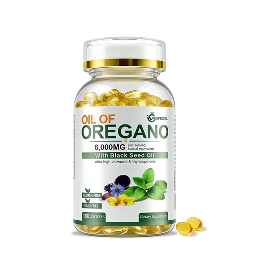 [BRSRGYAEOYFGAFLU] Oil of Oregano with Black Seed Oil, 180 Softgels | 2-in-1 Herbal Oregano Supplement with High Strength Carvacrol & Thymoquinone for Immune Support | Non-GMO, Plant Based