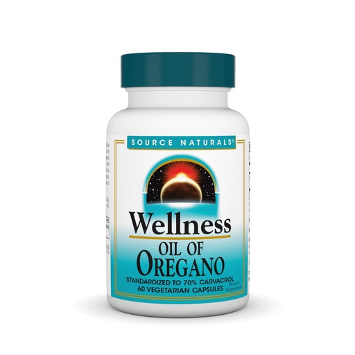 [BRSWIZYZOMPWKFL2] Source Naturals Wellness Oil of Oregano - Standardized to 70% Carvacrol - 60 Vegetarian Capsules