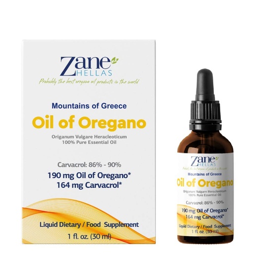 [BRSW2CY5DJYWGFLA] Zane Hellas 190 mg Oregano Oil-164 mg Carvacrol per Serving-4 Drops Daily. 100% Greek Undiluted Oil of Oregano. 86%-90% Min Carvacrol. Probably The Best Oregano Oil in The World. 1 fl. oz.- 30ml