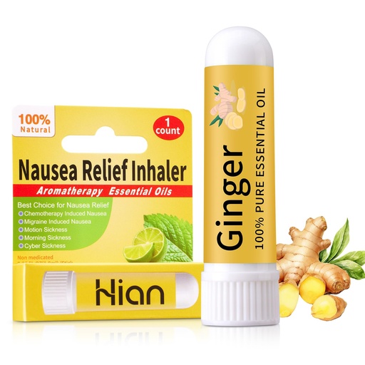 [BRSREATYOUDWKGTZ] Hion Nausea Relief Inhaler-Ginger, Natural Essential Oils Inhalers