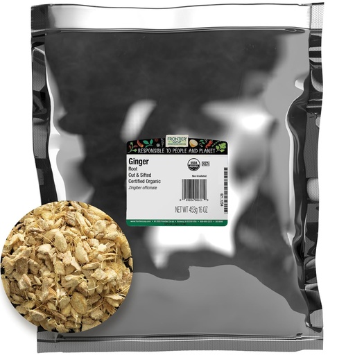 [BRSWIYQ4DJYWEYLC] Frontier Cut and Sifted Certified Natural Products Bulk Ginger Root, 16 Ounce