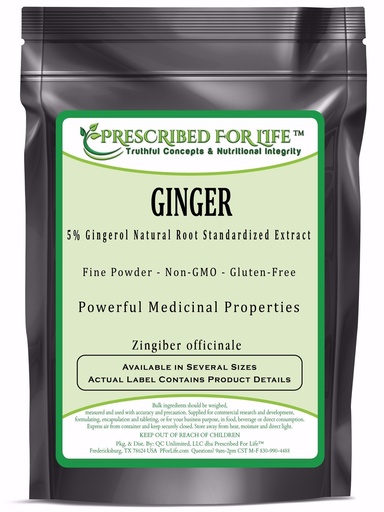 [BRSWGEITOEGWAE35] Prescribed For Life Ginger Root Powder 5% Gingerol | Natural Ginger Root Extract Powder | Natural Ginger Powder for Digestive Health and Immune Support | Gluten Free, Vegan, Non GMO (2 kg / 4.4 lb)