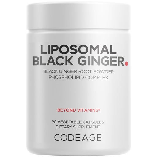 [BRSREFI7CIHWGYLU] Codeage Liposomal Black Ginger Supplement - Kaempferia Parviflora Root Powder - 3-Month Supply - Ginger Root Pills and Herbal Root - Liposomal Delivery - 1 Capsule Per Serving - Non-GMO - 90 Capsules