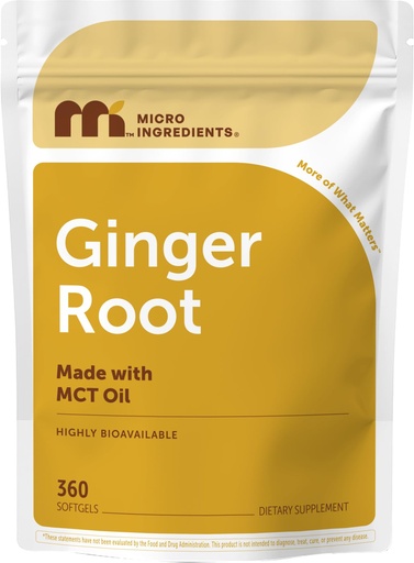 [BRSREBIBAEPWYH3L] Micro Ingredients Ginger Root with MCT Oil, 360 Softgels | Fresh Ginger Root Extract | Herbal Supplements for Women & Men | Non-GMO, Gluten Free, Soy Free