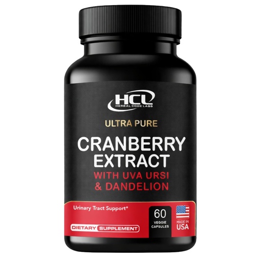[BRSWGFDYA4IWEHL3] Cranberry Extract Capsules 50:1 Whole Fruit Concentrate, with Dandelion & Uva Ursi, High Potency Herbal Formula, Urinary Tract Support, 60 Vegan Capsules, Non-GMO, Made in USA